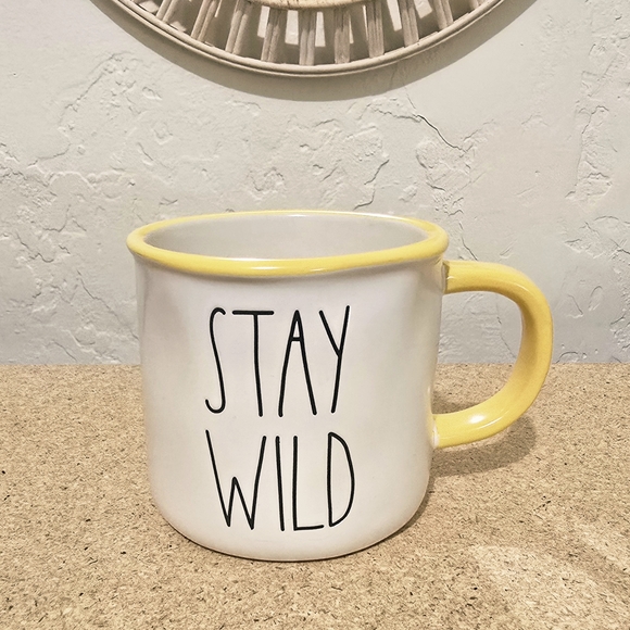 Rae Dunn Other - Rae Dunn “Stay Wild” Mug Artisan Collection. Yellow Handle. 2020 Release NWOT
